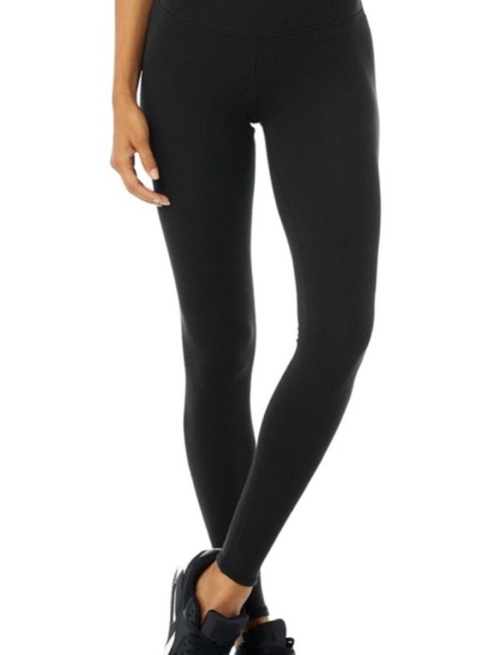 🖤 Alo Yoga High Waist Micro Waffle Low Key Leggings XXS XS Charcoal Gray Black 🖤